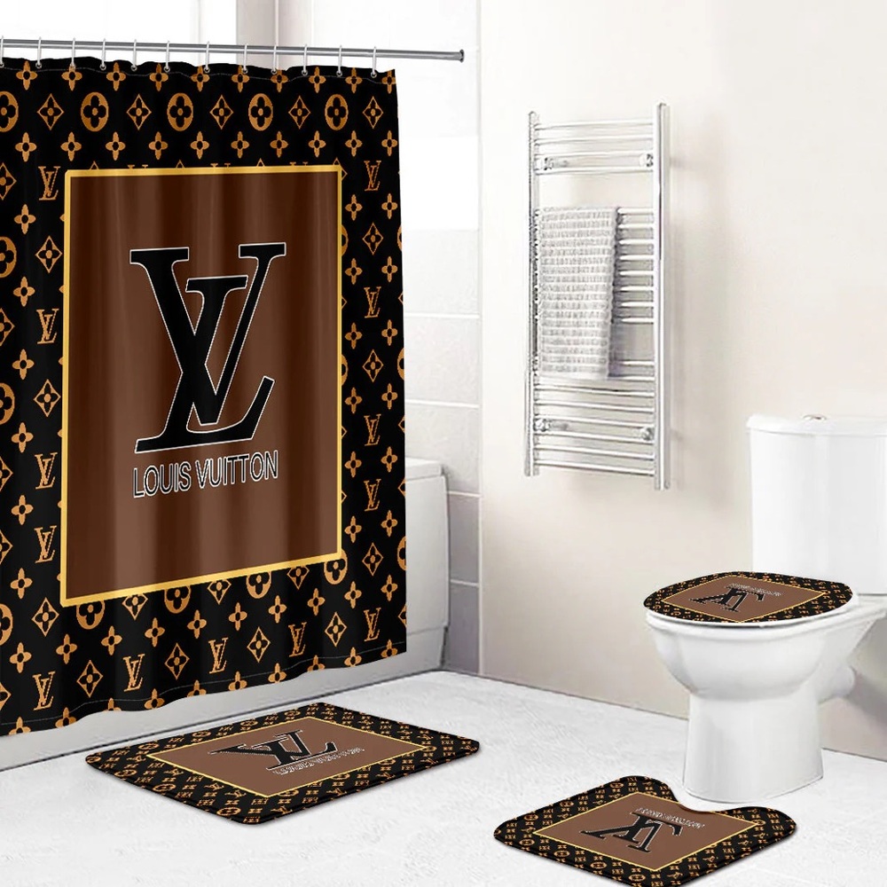 Designer Fashion Monogram Full Bathroom Set (4 piece set)